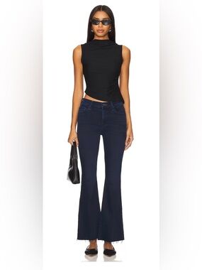 MOTHER Denim Flare Jeans Lil Weekender Fray Size 29 Blue Chip On My Shoulder